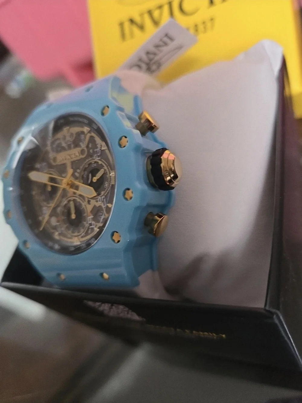 69652 Invicta Racing Vaulthan White/Blue Unisex Skeleton Dial Watch Collector